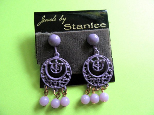 1960's Purple Earrings Vintage Jewelry
