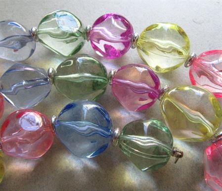 1980's Rainbow Lucite Necklace Set Vintage Jewelry 