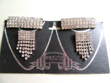 Art Deco Style Rhinestone Shoe Clips Set Vintage Jewelry 