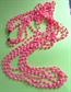 1960's Mod Long Pink Necklace Beads Vintage Costume Jewelry 60's Accessories