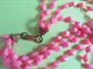 1960's Mod Long Pink Necklace Beads Vintage Costume Jewelry 60's Accessories