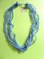 1960's Mod Blue or Aqua Cube Multi Strand Necklace 18