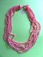 1960's Mod Pink Multi Strand Cube Necklace 18