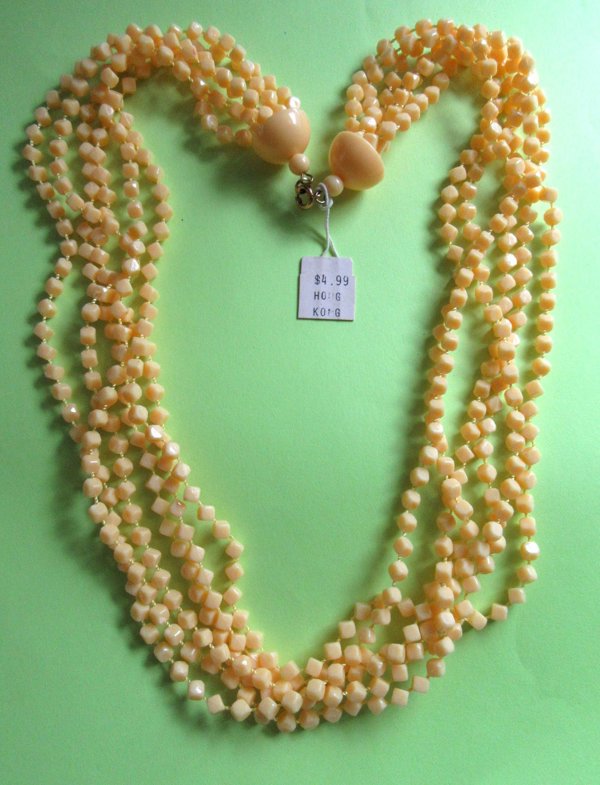 1960's Mod Yellow Necklace Hong Kong Vintage Jewelry