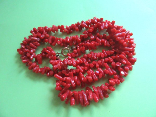 Genuine Coral Necklace Vintage costume Jewelry Beach Tropical