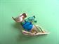 Anthropomorphic Pin JJ Jonette Skiing Mouse Pin Vintage Signed Costume Jewelry Skier Figural