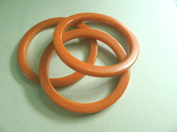 Vintage Bakelite Bangle Bracelets Pumpkin 