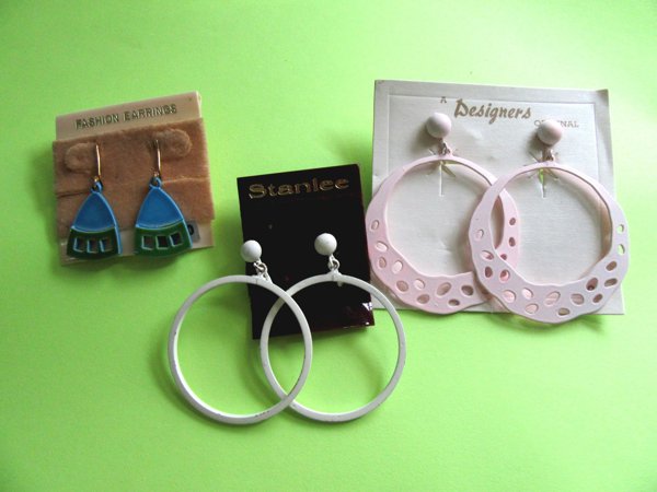 1960s Mod Earrings Lot Vintage Jewelry Never Worn