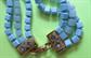 Mod 1960's Blue Cube Long Necklace Beads Vintage Costume Jewelry 60's Accessories