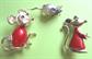THREE Different Anthropomorphic Mouse Pins Korea Vintage Jewelry