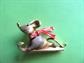 Anthropomorphic JJ Mouse Pin Sledding Vintage Costume Jewelry Figural Mice