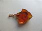 Genuine Russian  Amber Pendant  14k Rose Gold Bail Russia 583 Hammer and Sickle Hallmark Fine Jewelry 