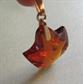 Genuine Russian  Amber Pendant  14k Rose Gold Bail Russia 583 Hammer and Sickle Hallmark Fine Jewelry 