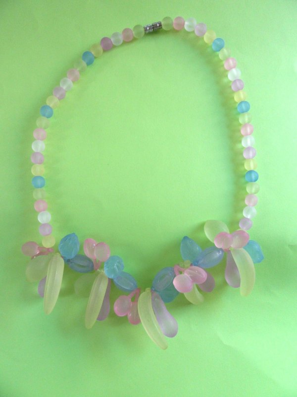 1980's Lucite Fruit Salad Necklace Vintage Jewelry Never Worn