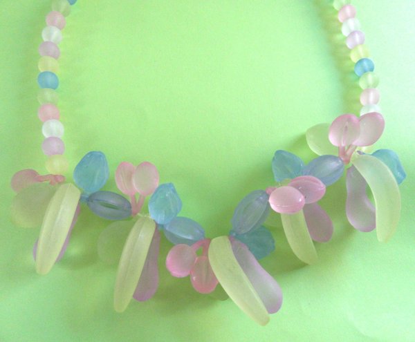 1980's Lucite Fruit Salad Necklace Vintage Jewelry Never Worn