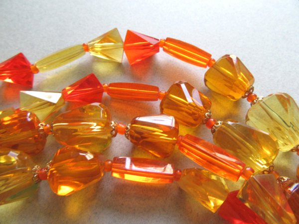 Lucite Long Necklace 1960's Vintage Jewelry