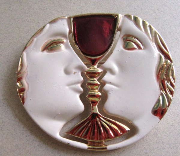 Optical Illusion Wine Pin Vintage Jewelry