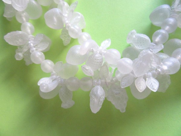1980's Lucite Frosted Fruit Salad Necklace  Vintage  Jewelry 