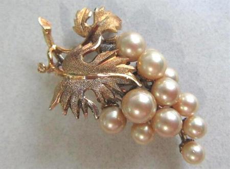 Sterling Silver Grapes Pin Fine Jewelry 