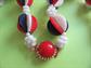 Mod 1960's Necklace Hong Kong 3D Red White Blue Patriotic 1960's Accessories