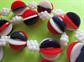 Mod 1960's Necklace Hong Kong 3D Red White Blue Patriotic 1960's Accessories