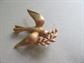 Marvella Peace Dove Pin with Olive Branch Signed Vintage Costume Jewelry Bird Birder Figural Christmas