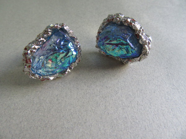 Vintage Swank GLASS Lava  Cufflinks Men's Jewelry 