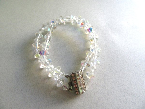 Crystal and Rhinestone Bracelet Smaller Wrist Vintage Jewelry