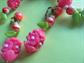 Mod Pink Flower Necklace Earrings Original Tag Never Worn Vintage Costume Jewelry 1960's Accessories