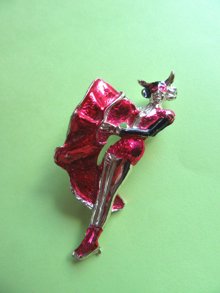1950's Bull Fighter Pin Matador Vintage Jewelry Figural