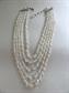 1950's Crystal Multi Strand Necklace FIVE Strands Aurora Borealis Vintage Costume Jewelry 50's Accessories