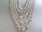 1950's Crystal Multi Strand Necklace FIVE Strands Aurora Borealis Vintage Costume Jewelry 50's Accessories