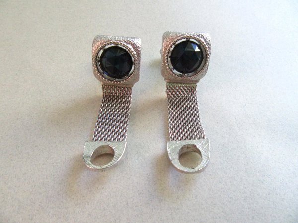 Vintage Swank Blue Cufflinks Mesh Wrap Men's Jewelry