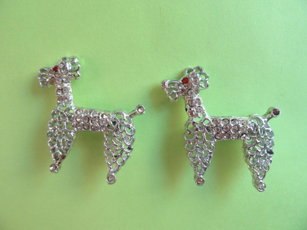 Vintage French Poodle Pins Dogs 1950s Accessories