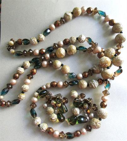 Art Glass Beads Earrings Set Restring Destash Vintage Jewelry Upcycle Repurpose
