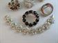 Rhinestone Pin Lot and Bracelet Weiss Vintage Costume Jewelry Destash Repurpose Upcycle 1950's Accessories