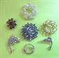 Rhinestone Pin Lot Destash Wear Repair Repurpose Vintage Costume Jewelry Fish 