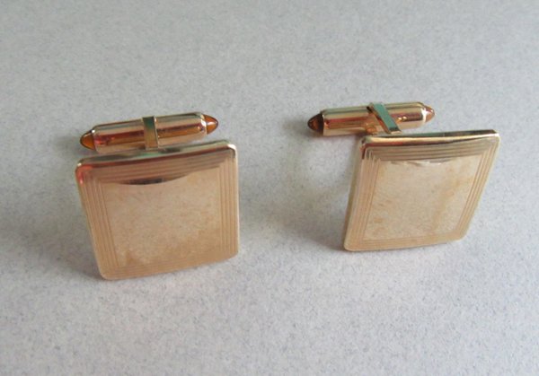 Vintage Kementz Bullet Cufflinks 14k Gold  Overlay Mens Jewelry 