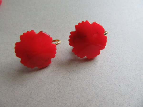 Bakelite Orange Earrings Never Worn Vintage Jewelry