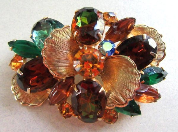 Juliana Rhinetone Pin DeLizza & Elster Vintage Jewelry 