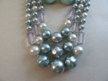 1950's Blue Choker Necklace Japan Vintage Jewelry