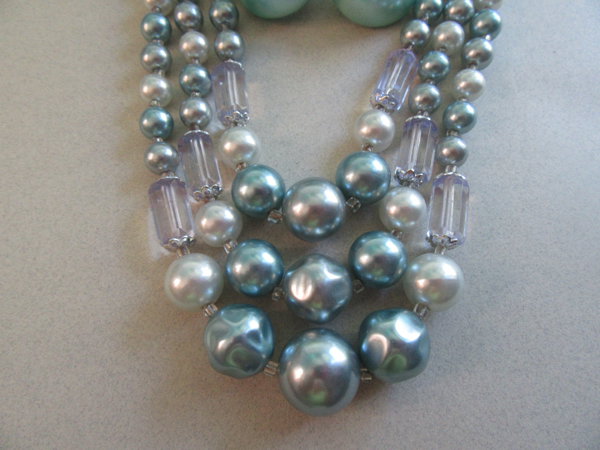 1950's Blue Choker Necklace Japan Vintage Jewelry