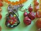 Orange Vintage Jewelry Lot Lucite Necklaces Western Germany Earrings Glass Reverse Painted Hibiscus Pendant