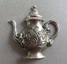 Sterling Silver Teapot Pin Fine Jewelry 