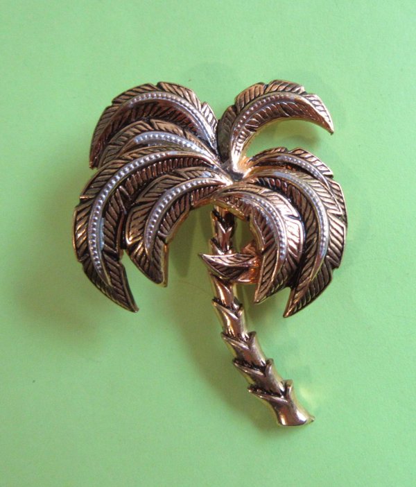 Palm Tree Pin Toldeoware Spain Vintage Jewelry 