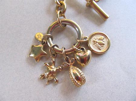 Joan Rivers Gold Charms Necklace Signed Jewelry
