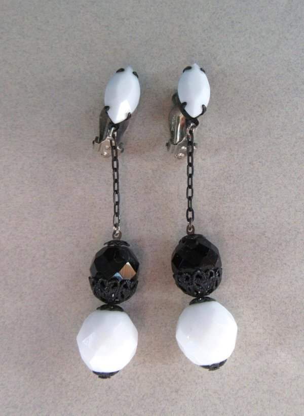 Vintage Lewis Segal Glass Earrings Signed Jewelry