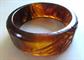 Bakelite Bangle Carved Bracelet Iced Tea Root Beer Tortoise Vintage Costume Jewelry