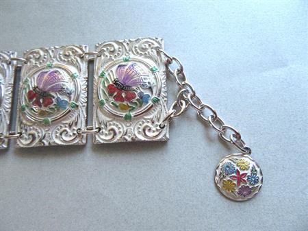 Vintage Eloxal Western Germany Bracelet Butterflies Vintage Signed Jewelry