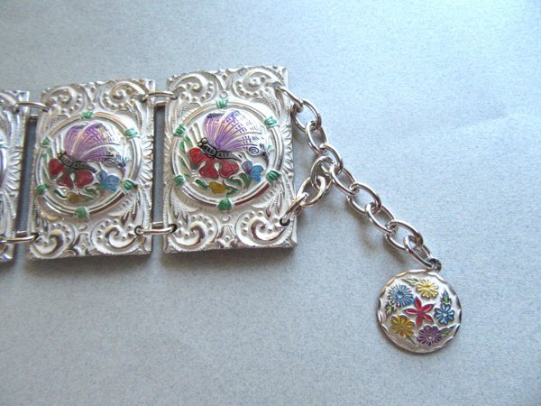 Vintage Eloxal Western Germany Bracelet Butterflies Vintage Signed Jewelry